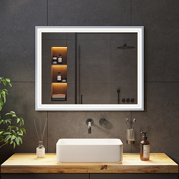 Зеркало с подсветкой в серебристой раме Silver Aluminium Зеркало с подсветкой в серебристой раме Silver Aluminium