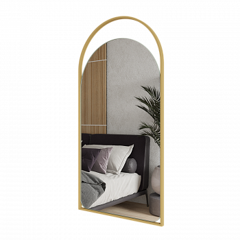 Арочное зеркало в золотой металлической раме URSA 102 см Арочное зеркало в золотой металлической раме URSA 102 см