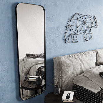 Прямоугольное зеркало в чёрной металлической раме PERSO M 150 см Прямоугольное зеркало в чёрной металлической раме PERSO M 150 см