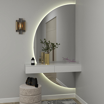 Зеркало с подсветкой с белой консолью «Radiant double» Зеркало с подсветкой с белой консолью «Radiant double»