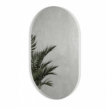 Овальное зеркало в белой металлической раме GLEAM S 81 см Овальное зеркало в белой металлической раме GLEAM S 81 см