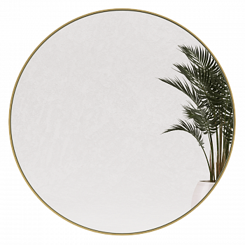 Круглое зеркало в золотой металлической раме RADIANTE L D101 см Круглое зеркало в золотой металлической раме RADIANTE L D101 см