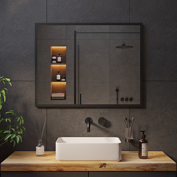 Зеркало с Ambilight подсветкой в чёрной раме Black Aluminium Зеркало с Ambilight подсветкой в чёрной раме Black Aluminium