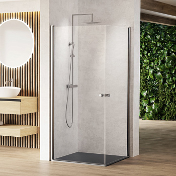 Душевая перегородка из стекла с распашными дверями