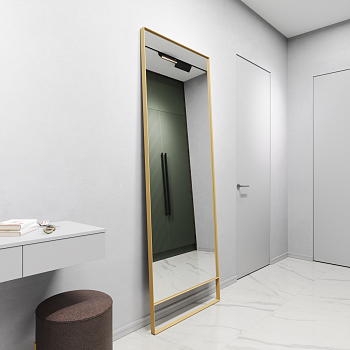 Напольное прямоугольное зеркало в золотой металлической раме MUSCA Slim Leg XL 220 см (в тонкой раме на ножке) Напольное прямоугольное зеркало в золотой металлической раме MUSCA Slim Leg XL 220 см (в тонкой раме на ножке)