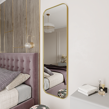 Прямоугольное зеркало в золотой металлической раме PERSO M 150 см Прямоугольное зеркало в золотой металлической раме PERSO M 150 см