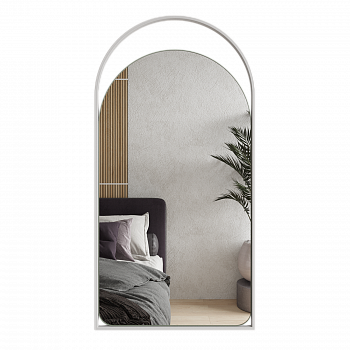 Арочное зеркало в белой металлической раме URSA 102 см Арочное зеркало в белой металлической раме URSA 102 см