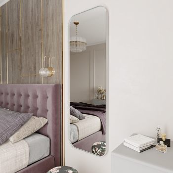 Прямоугольное зеркало в белой металлической раме PERSO M 150 см Прямоугольное зеркало в белой металлической раме PERSO M 150 см