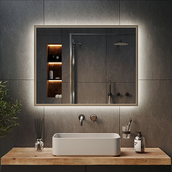 Зеркало с Ambilight подсветкой в латунной раме Латунь Aluminium Зеркало с Ambilight подсветкой в латунной раме Латунь Aluminium