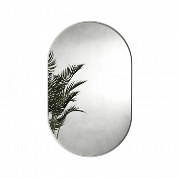 Овальное зеркало в белой металлической раме GLEAM S 81 см Овальное зеркало в белой металлической раме GLEAM S 81 см