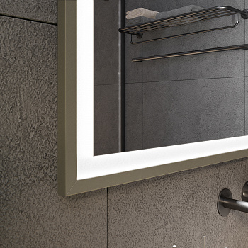 Зеркало с подсветкой в бронзовой раме Латунь Aluminium Зеркало с подсветкой в бронзовой раме Латунь Aluminium