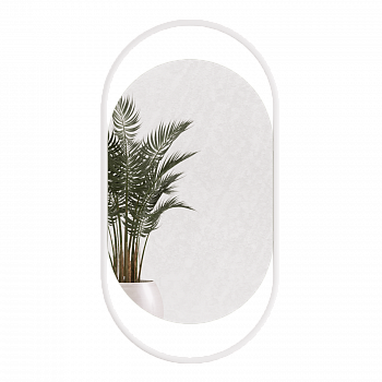 Овальное зеркало в белой металлической раме HARMONY S 104 см Овальное зеркало в белой металлической раме HARMONY S 104 см