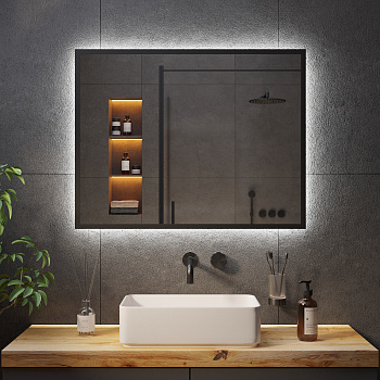 Зеркало с Ambilight подсветкой в чёрной раме Black Aluminium Зеркало с Ambilight подсветкой в чёрной раме Black Aluminium