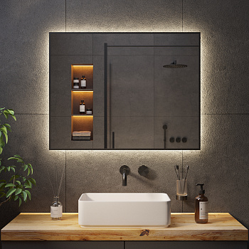 Зеркало с Ambilight подсветкой в чёрной раме 01 Black Aluminium Зеркало с Ambilight подсветкой в чёрной раме 01 Black Aluminium