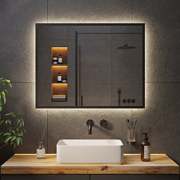 Зеркало с Ambilight подсветкой в чёрной раме Black Aluminium Зеркало с Ambilight подсветкой в чёрной раме Black Aluminium