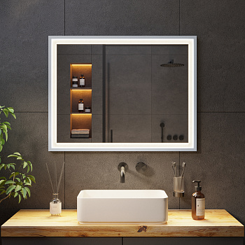 Зеркало с подсветкой в серебристой раме Silver Aluminium Зеркало с подсветкой в серебристой раме Silver Aluminium