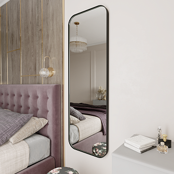 Прямоугольное зеркало в чёрной металлической раме PERSO M 150 см Прямоугольное зеркало в чёрной металлической раме PERSO M 150 см