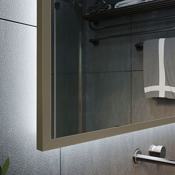 Зеркало с Ambilight подсветкой в латунной раме Латунь Aluminium Зеркало с Ambilight подсветкой в латунной раме Латунь Aluminium