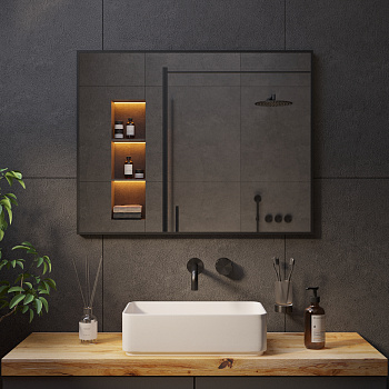 Зеркало с Ambilight подсветкой в чёрной раме 01 Black Aluminium Зеркало с Ambilight подсветкой в чёрной раме 01 Black Aluminium