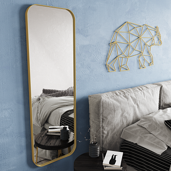 Прямоугольное зеркало в золотой металлической раме PERSO M 150 см Прямоугольное зеркало в золотой металлической раме PERSO M 150 см