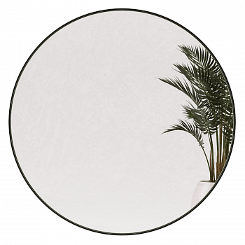 Круглое зеркало в чёрной металлической раме RADIANTE L D101 см Круглое зеркало в чёрной металлической раме RADIANTE L D101 см