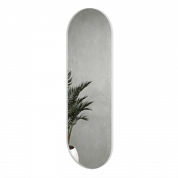 Овальное зеркало в белой металлической раме GLEAM L 180 см Овальное зеркало в белой металлической раме GLEAM L 180 см