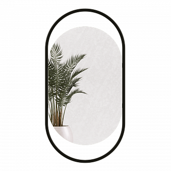 Овальное зеркало в черной металлической раме HARMONY S 104 см Овальное зеркало в черной металлической раме HARMONY S 104 см