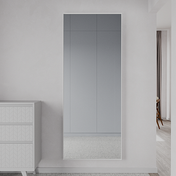 Прямоугольное зеркало в белой металлической раме MUSCA Slim XL (в тонкой раме) 200 см Прямоугольное зеркало в белой металлической раме MUSCA Slim XL (в тонкой раме) 200 см