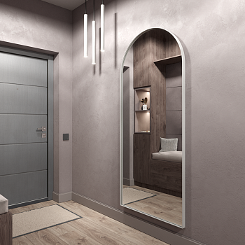 Арочное зеркало в белой металлической раме GLINT 180 см Арочное зеркало в белой металлической раме GLINT 180 см