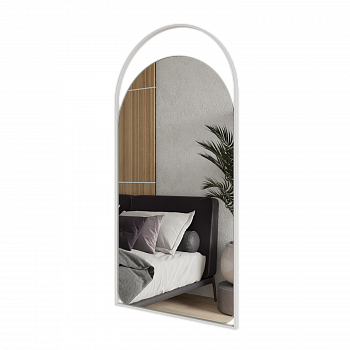 Арочное зеркало в белой металлической раме URSA 102 см Арочное зеркало в белой металлической раме URSA 102 см