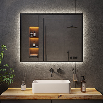 Зеркало с Ambilight подсветкой в чёрной раме Black Aluminium Зеркало с Ambilight подсветкой в чёрной раме Black Aluminium